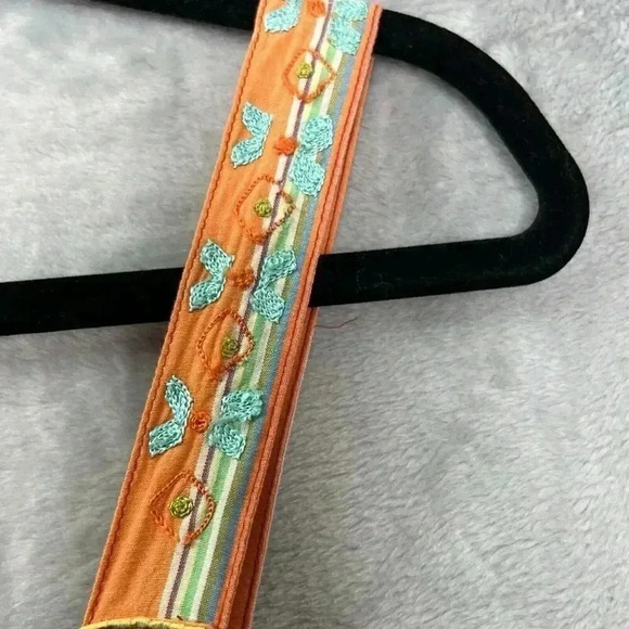 Coldwater Creek Sz 6 Stripe Cotton Embroidered Smocked Cottagecore Hippie Dress - Picture 5 of 16